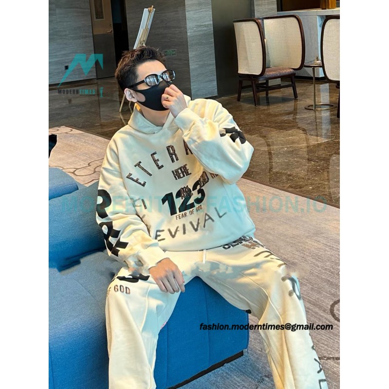 RRR123 x Fear OF God Co-branded Foam Letter Hoodie