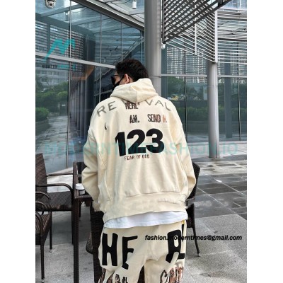 RRR123 x Fear OF God Co-branded Foam Letter Hoodie