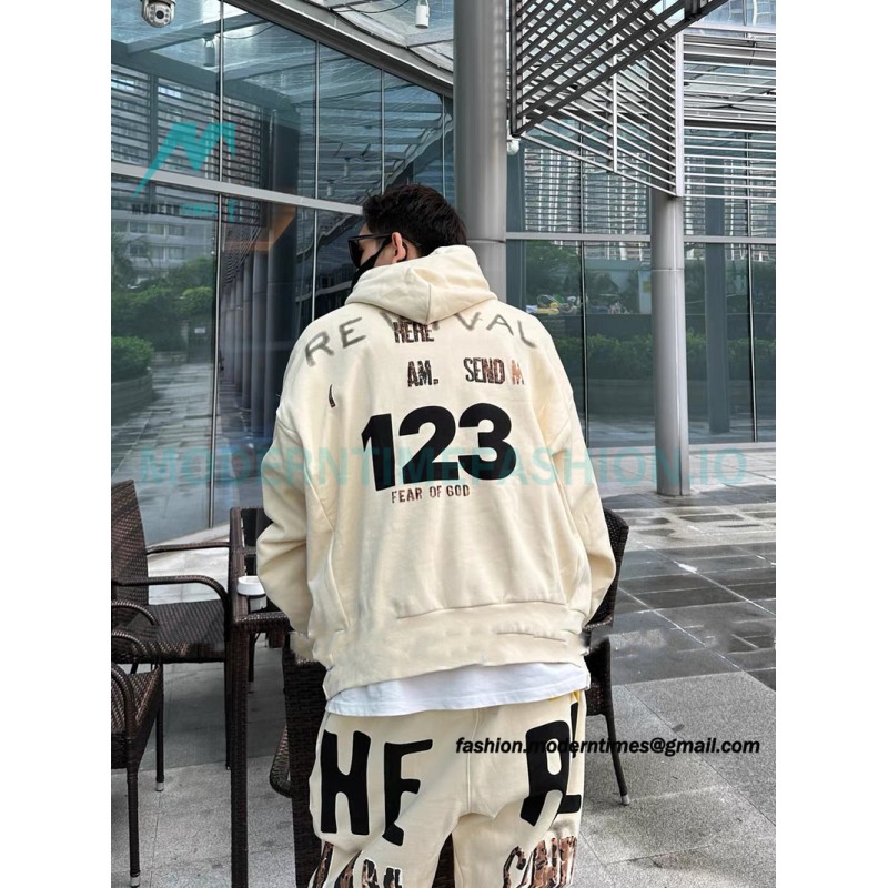 RRR123 x Fear OF God Co-branded Foam Letter Hoodie