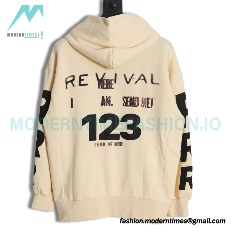 RRR123 x Fear OF God Co-branded Foam Letter Hoodie