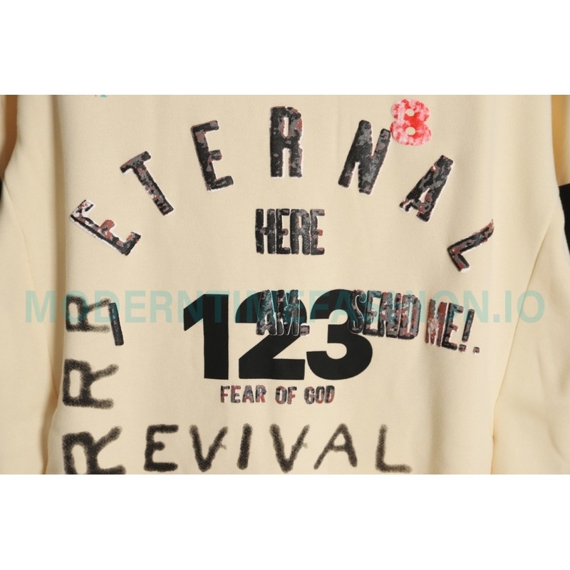 RRR123 x Fear OF God Co-branded Foam Letter Hoodie