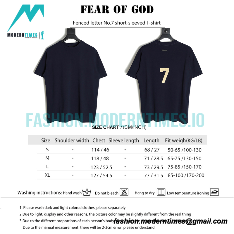 Fear Of God Fenced letter No.7 short-sleeved T-shirt