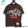 RRR123 - Fear Of God Short Sleeve T-shirt In Grey And Red Letter In Cement