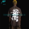 RRR123 - Fear Of God Short Sleeve T-shirt In Grey And Red Letter In Cement