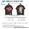 RRR123 - Fear Of God Short Sleeve T-shirt In Grey And Red Letter In Cement