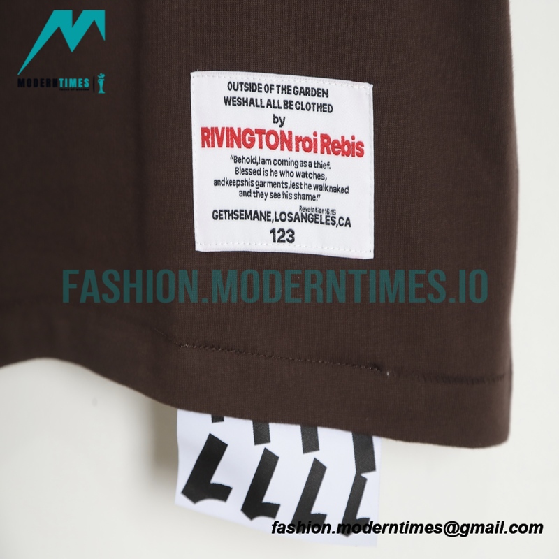 RRR123 - Fear Of God Short Sleeve T-shirt In Grey And Red Letter In Cement