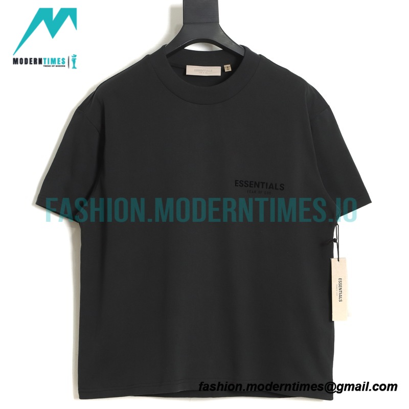 Fear Of God - Double-row Flocked Letter Short-sleeved T-shirt
