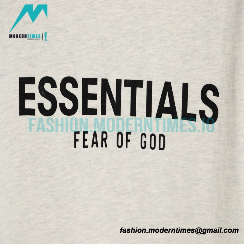 Fear Of God - Double-row Flocked Letter Short-sleeved T-shirt