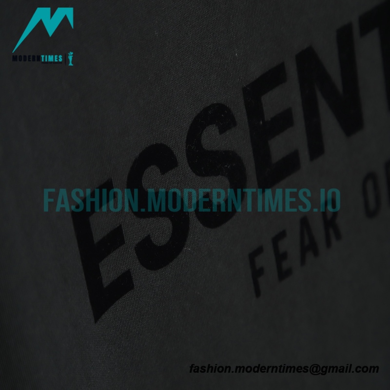 Fear Of God - Double-row Flocked Letter Short-sleeved T-shirt