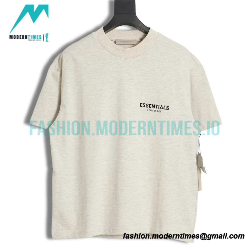 Fear Of God - Double-row Flocked Letter Short-sleeved T-shirt