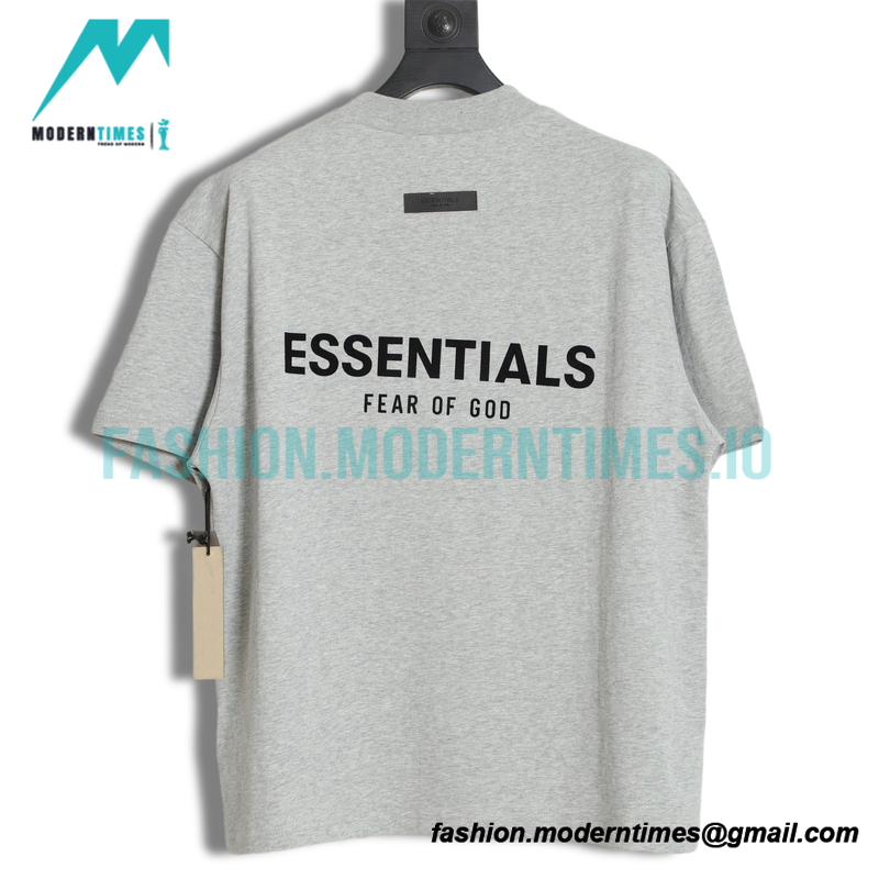 Fear Of God - Double-row Flocked Letter Short-sleeved T-shirt