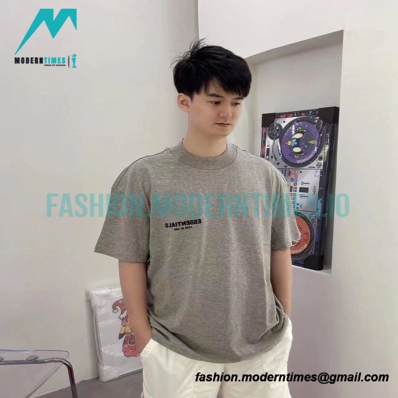 Fear Of God - Double-row Flocked Letter Short-sleeved T-shirt