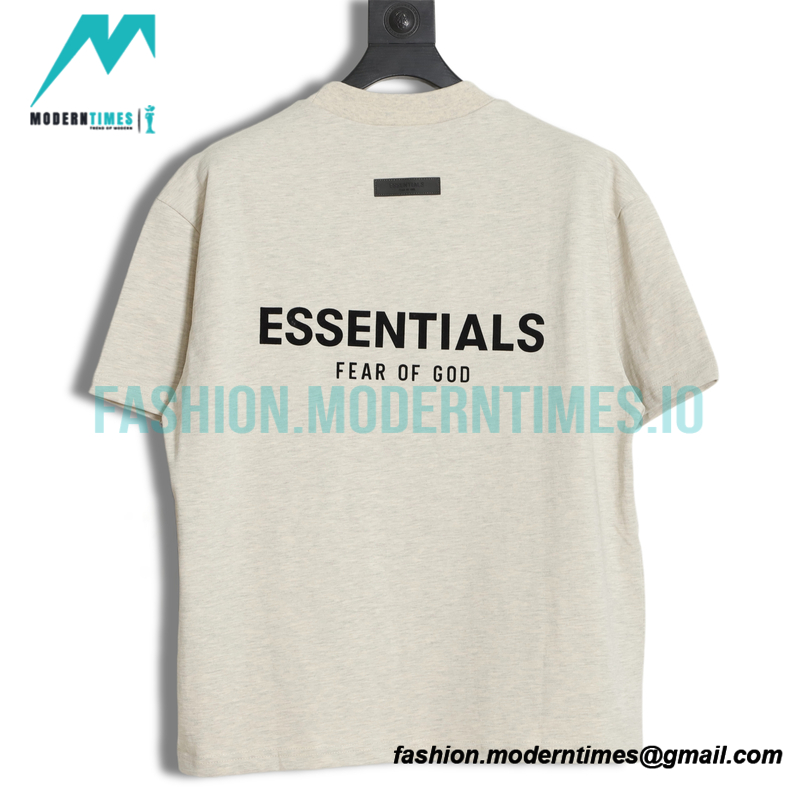Fear Of God - Double-row Flocked Letter Short-sleeved T-shirt