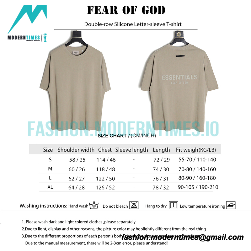 Fear Of God - Double-row Silicone Letter-sleeve T-shirt