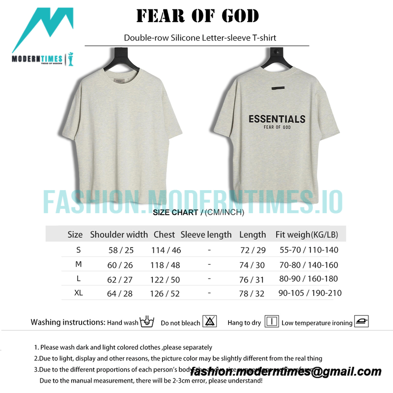 Fear Of God - Double-row Silicone Letter-sleeve T-shirt