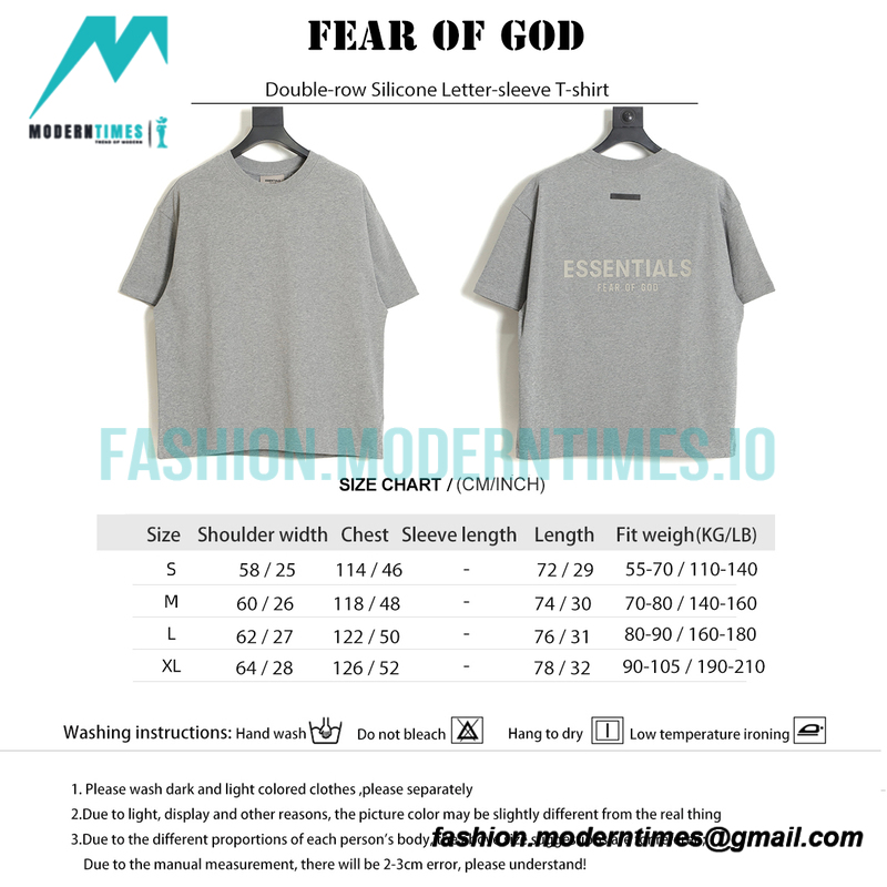Fear Of God - Double-row Silicone Letter-sleeve T-shirt