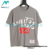 RRR123 - Fear Of God Short Sleeve T-shirt In Grey And Red Letter In Cement