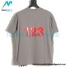 RRR123 - Fear Of God Short Sleeve T-shirt In Grey And Red Letter In Cement