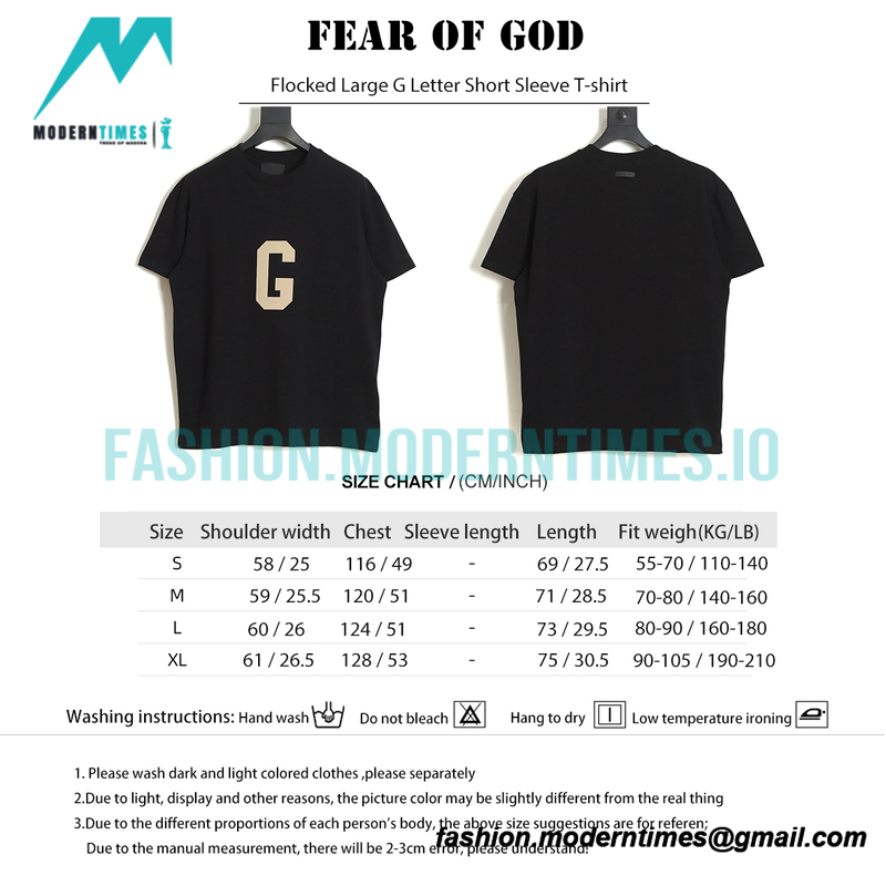 Fear Of God - Flocked Large G Letter Short Sleeve T-shirt