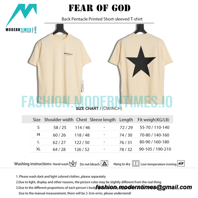 Fear Of God - Back Pentacle Printed Short-sleeved T-shirt