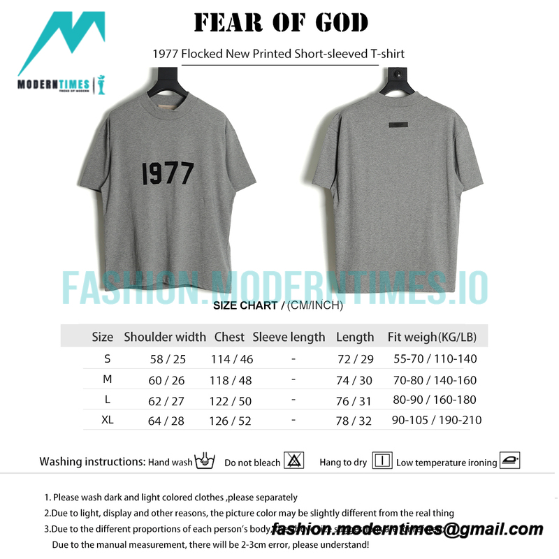 Fear Of God - Fenced 1977-letter Short-sleeved T-shirt