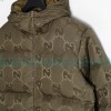 Gucci - 22FW Dark Double G Jacquard Canvas Hooded Down Jacket