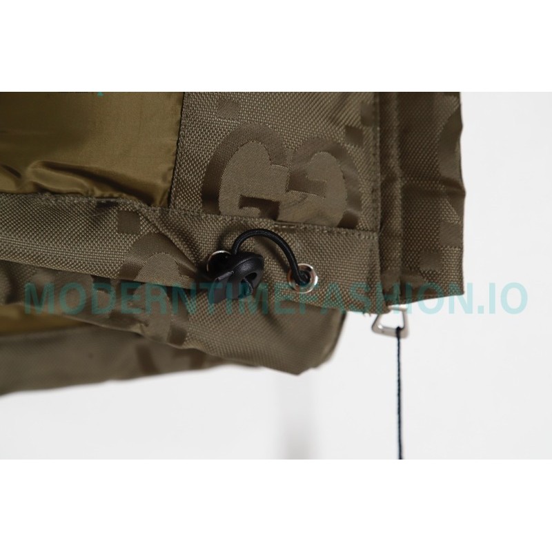 Gucci - 22FW Dark Double G Jacquard Canvas Hooded Down Jacket