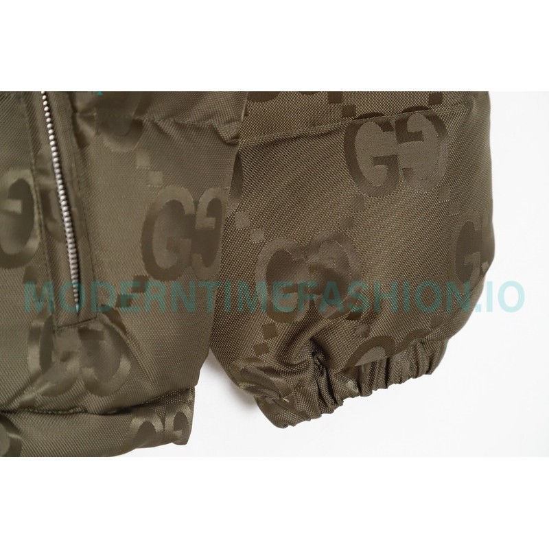 Gucci - 22FW Dark Double G Jacquard Canvas Hooded Down Jacket