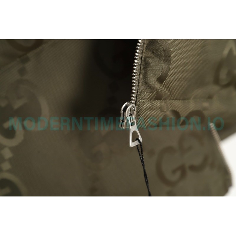 Gucci - 22FW Dark Double G Jacquard Canvas Hooded Down Vest