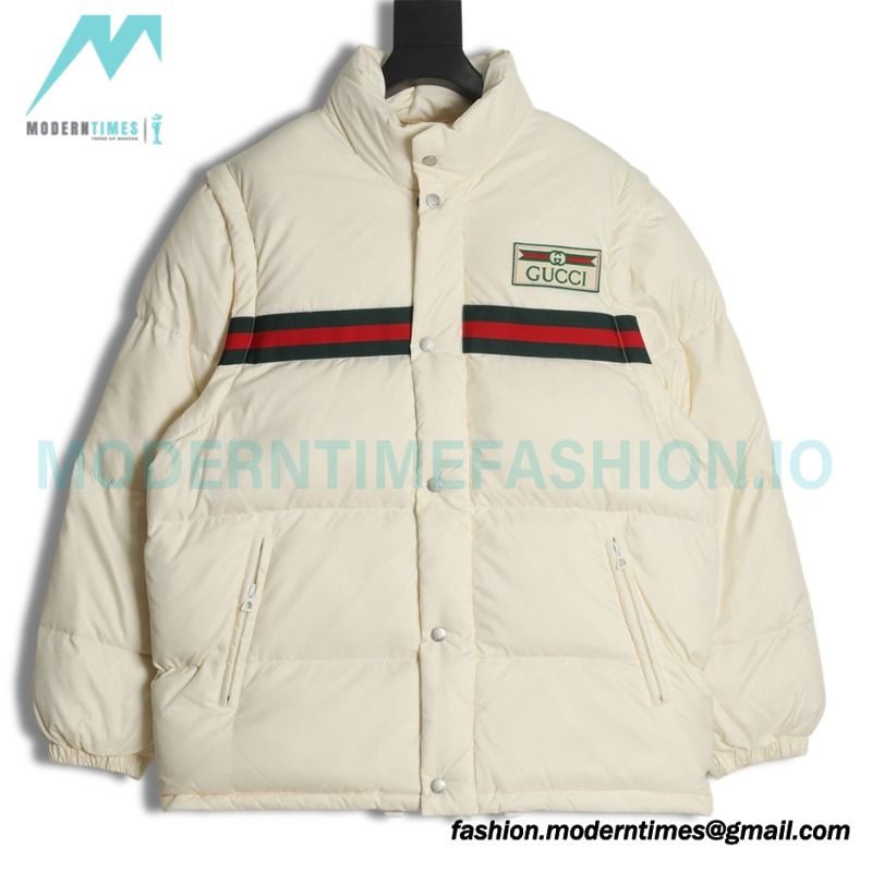 Gucci - 22ss Red And Green Ribbon Down Jacket