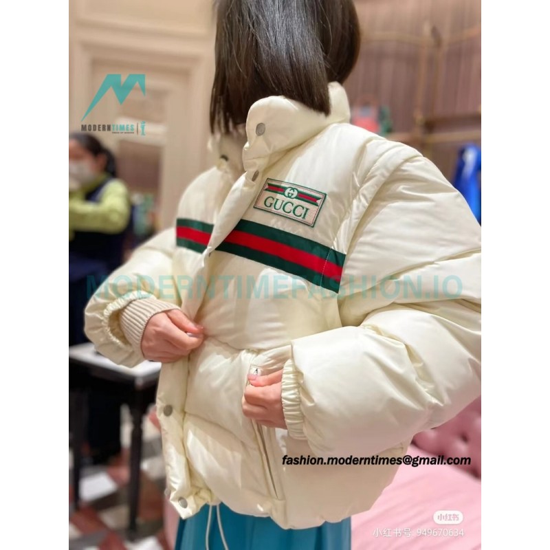 Gucci - 22ss Red And Green Ribbon Down Jacket