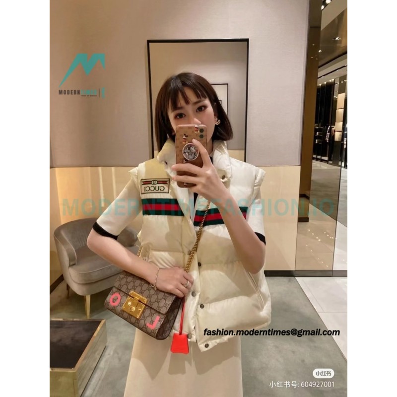 Gucci - 22ss Red And Green Ribbon Down Jacket