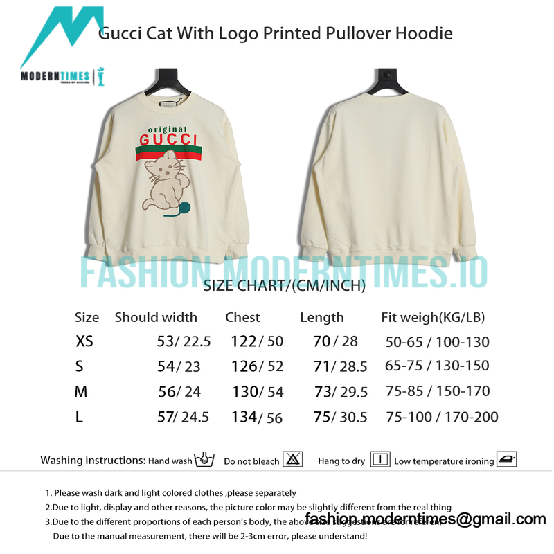 Gucci - Cat With Logo Printed Pullover Hoodie