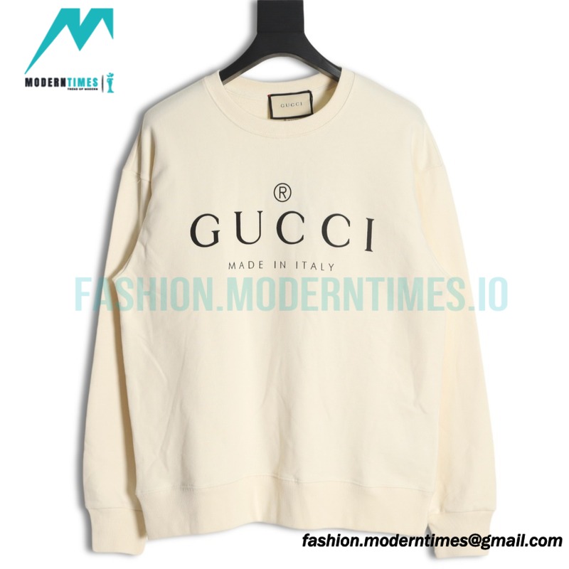 Gucci - 23FW Simple Logo Letter Printed Round Neck Hoodie