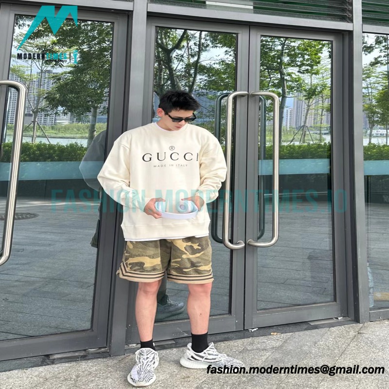 Gucci - 23FW Simple Logo Letter Printed Round Neck Hoodie