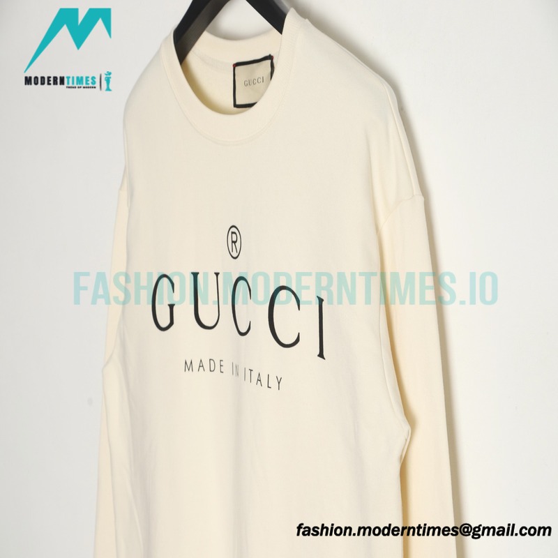 Gucci - 23FW Simple Logo Letter Printed Round Neck Hoodie