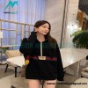 Gucci - Red Green Webbing Half-zip Long-sleeved Hoodie