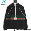Gucci - Red Green Webbing Half-zip Long-sleeved Hoodie