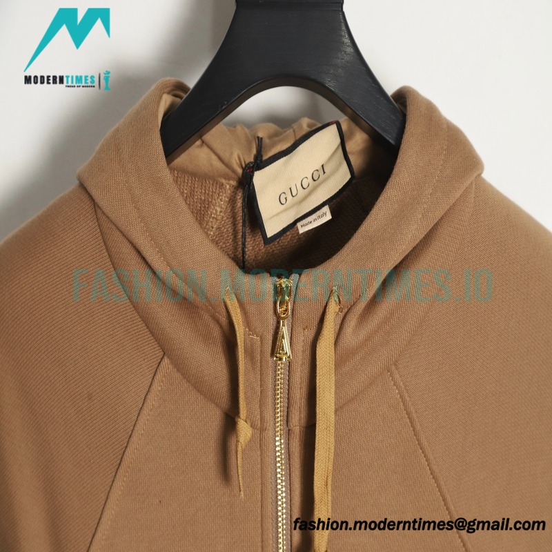Gucci - Red Green Webbing Half-zip Long-sleeved Hoodie