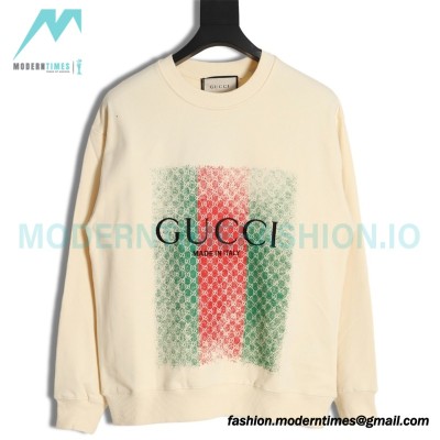 Gucci - Embroidered Logo Crew Neck Hoodie