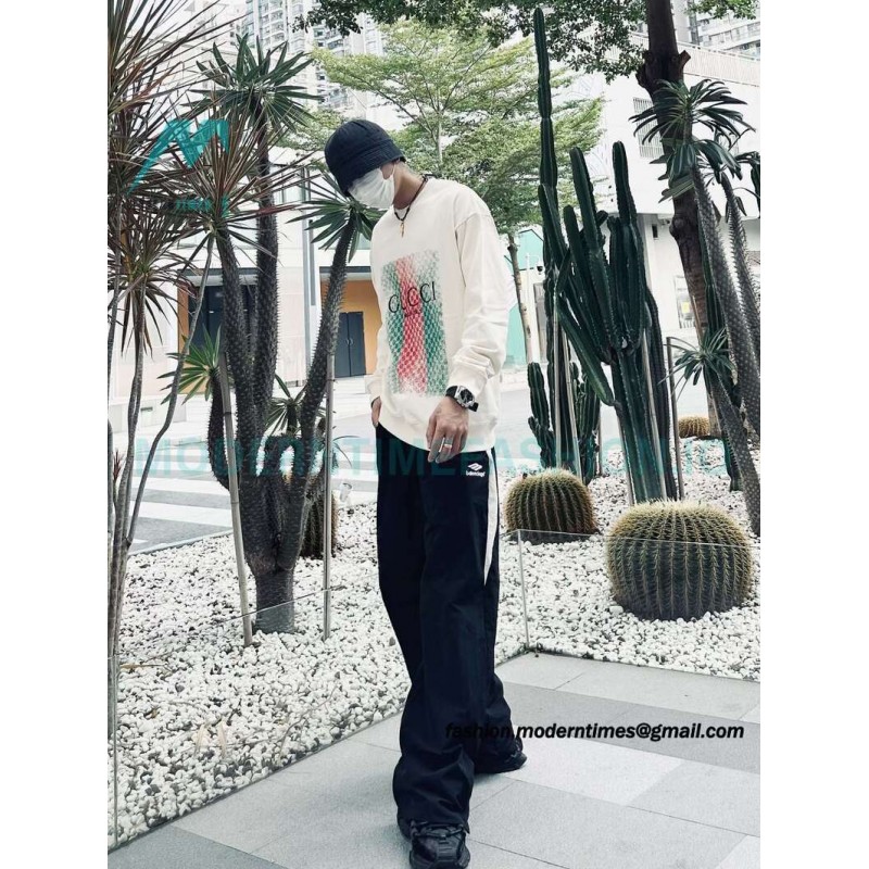 Gucci - Embroidered Logo Crew Neck Hoodie