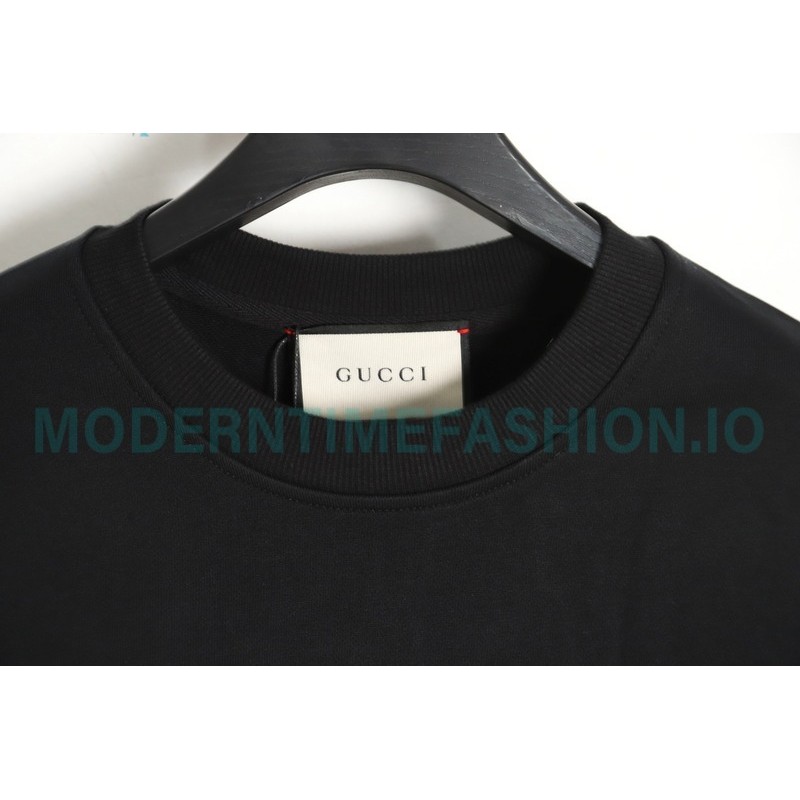 Gucci - Embroidered Logo Crew Neck Hoodie