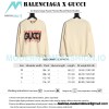 Balenciaga - Gucci Co-brand Logo Foam Printed Round Neck Hoodie