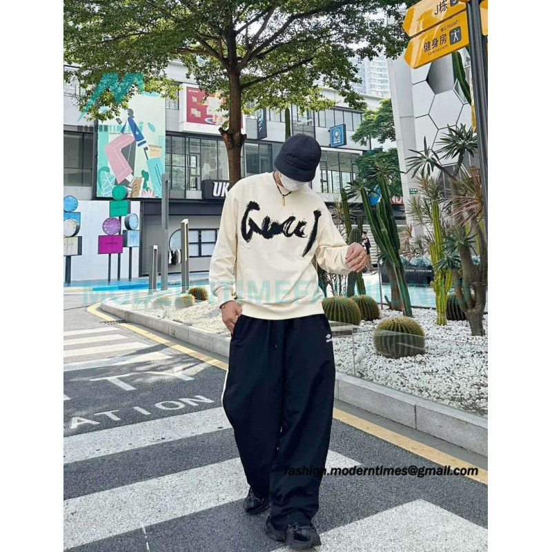 Balenciaga - Gucci Co-brand Graffiti Printed Round Neck Hoodie