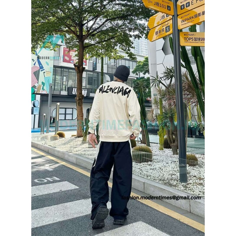 Balenciaga - Gucci Co-brand Graffiti Printed Round Neck Hoodie