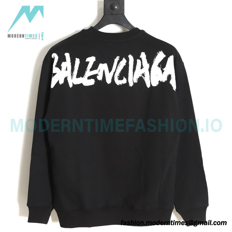 Balenciaga - Gucci Co-brand Graffiti Printed Round Neck Hoodie