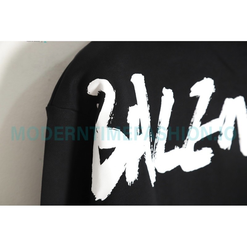 Balenciaga - Gucci Co-brand Graffiti Printed Round Neck Hoodie