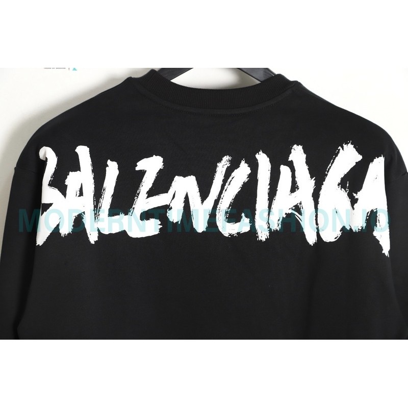 Balenciaga - Gucci Co-brand Graffiti Printed Round Neck Hoodie