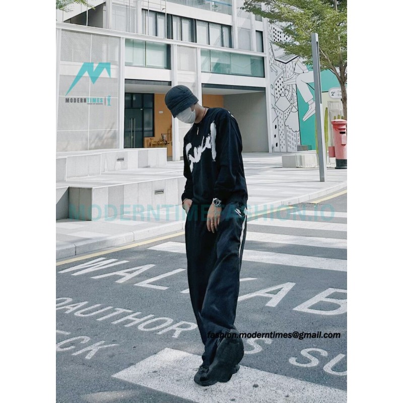 Balenciaga - Gucci Co-brand Graffiti Printed Round Neck Hoodie