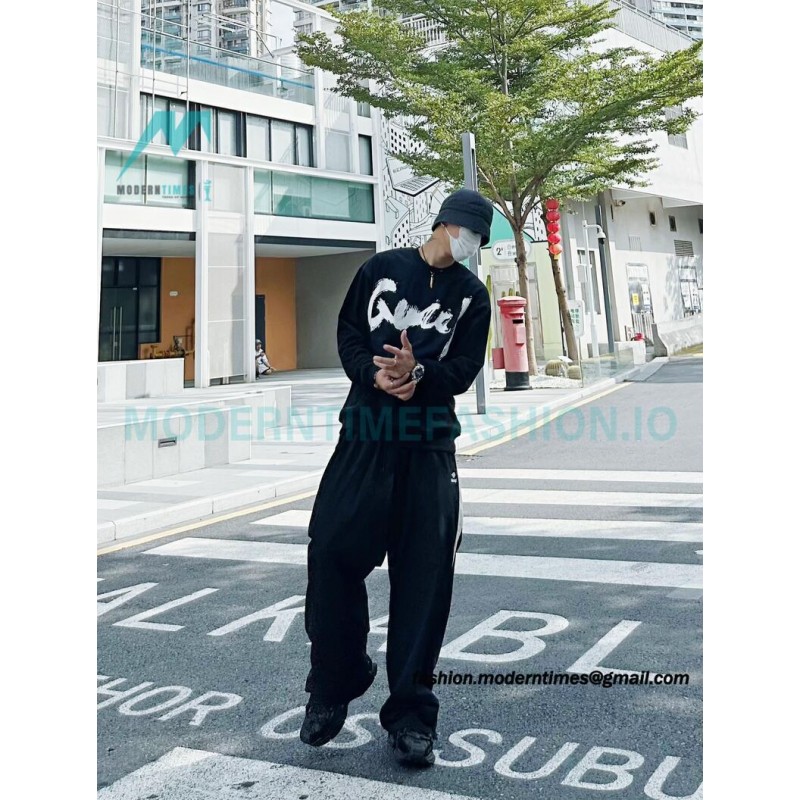 Balenciaga - Gucci Co-brand Graffiti Printed Round Neck Hoodie